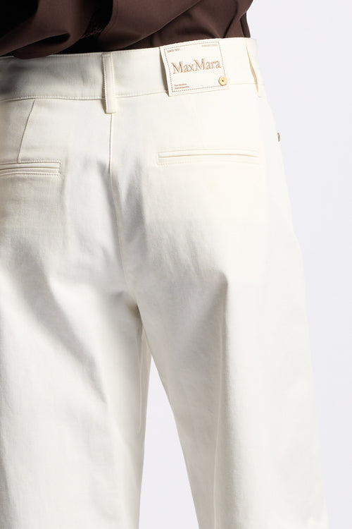 Max mara s Pantalone Marianna in Cotone Bianco Donna-2