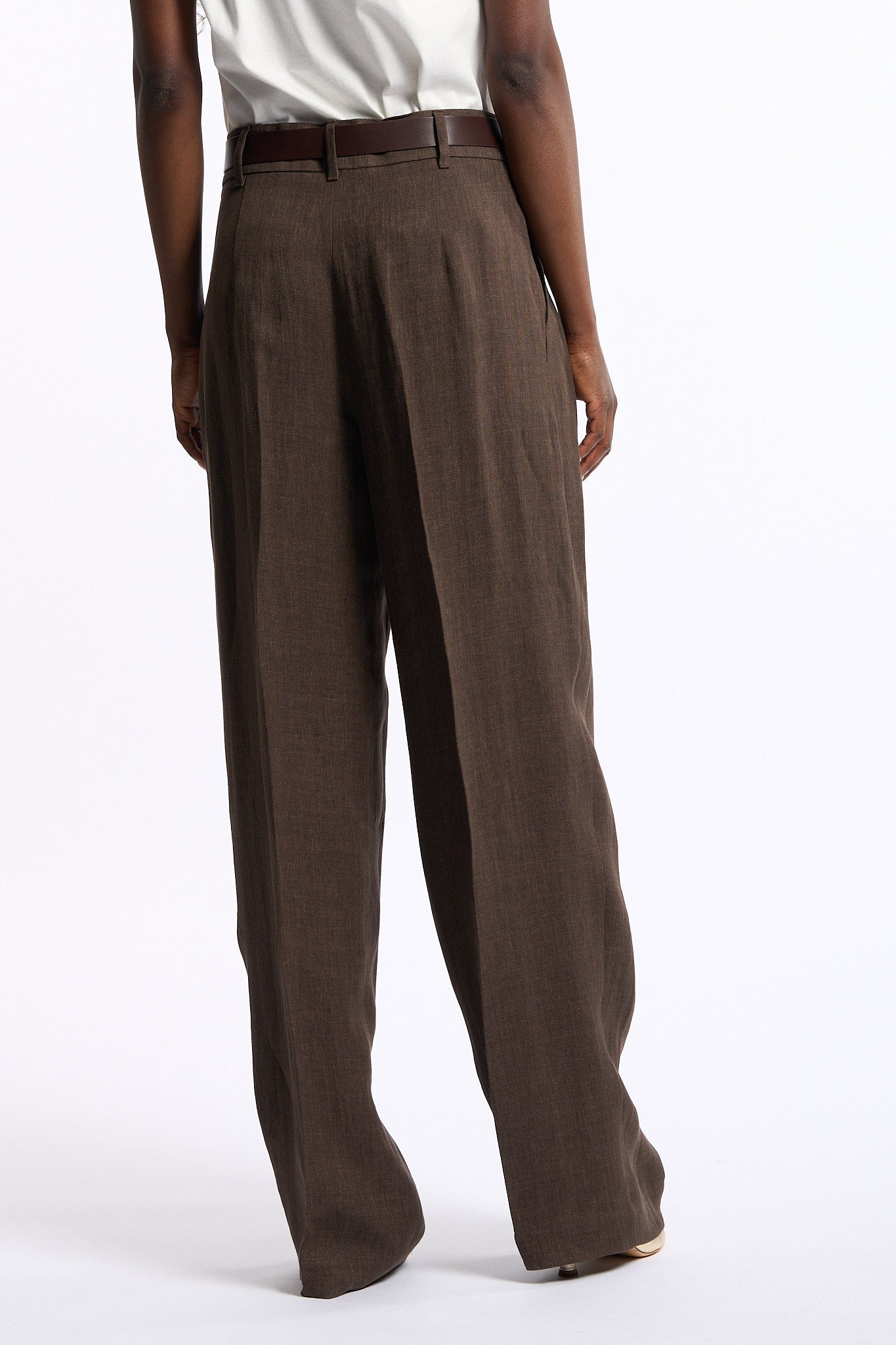 Max mara studio Pantalone Siamese Lino Caffe' Donna-3