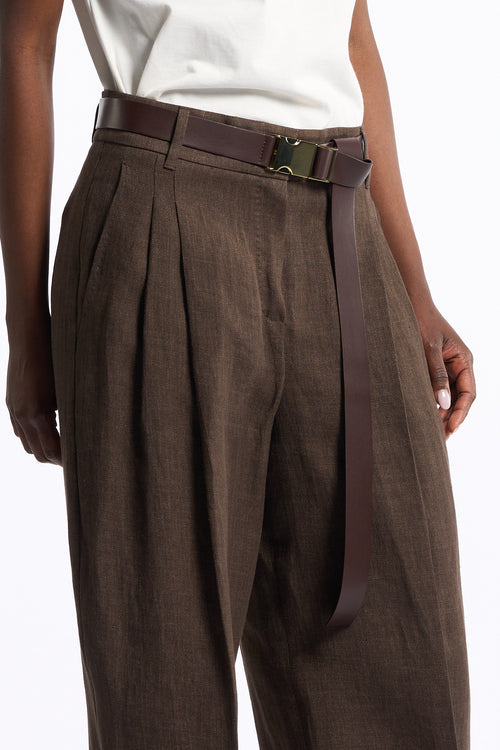 Max mara studio Pantalone Siamese Lino Caffe' Donna-2