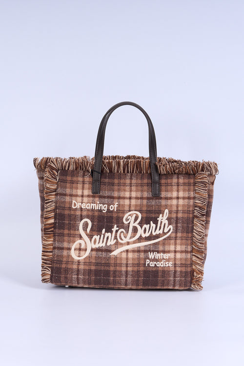 Mc2 Saint Barth Borsa COLETTE Lana Tartan Marrone/beige Donna
