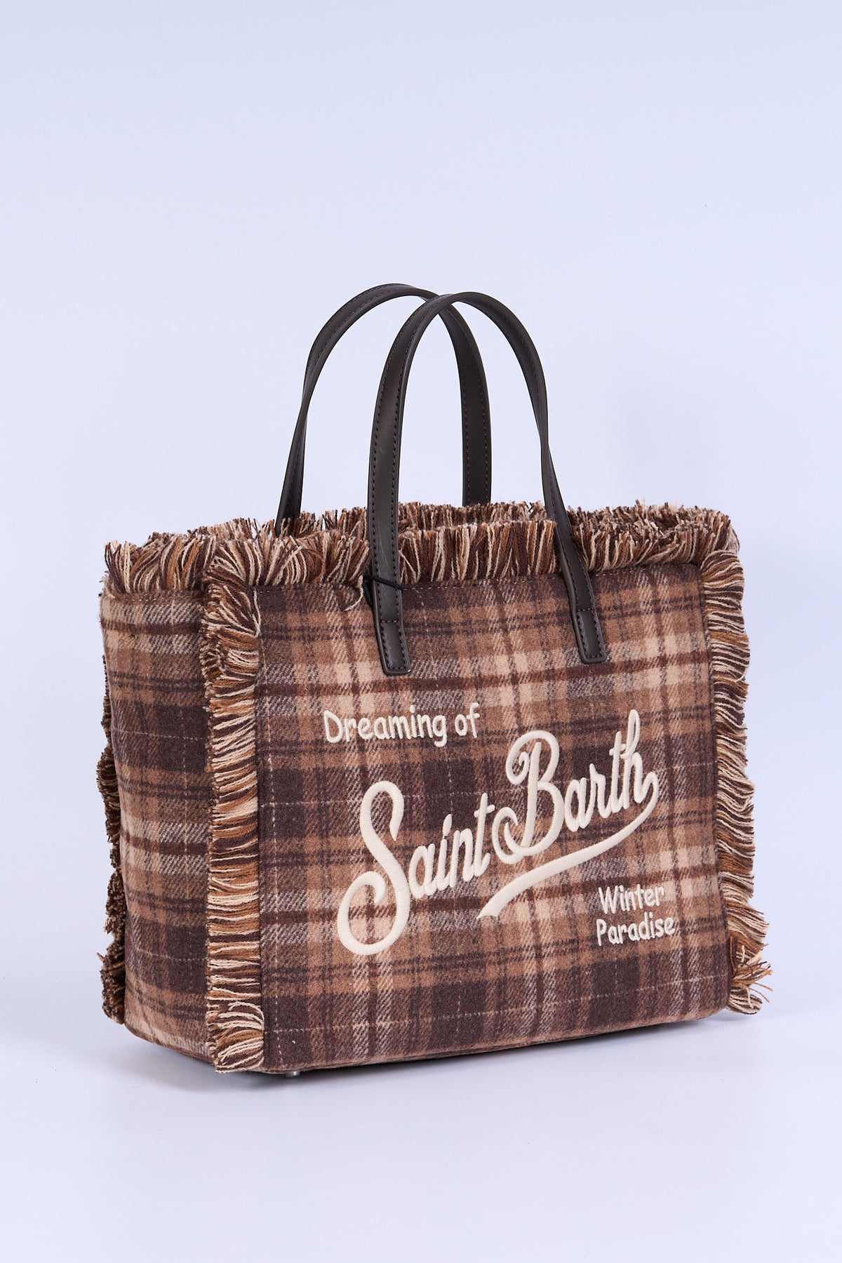 Mc2 Saint Barth Borsa COLETTE Lana Tartan Marrone/beige Donna-3