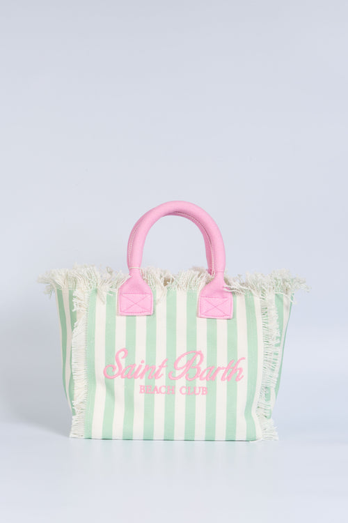 Mc2 Saint Barth Borsa Colette Righe Bianco/verde Donna