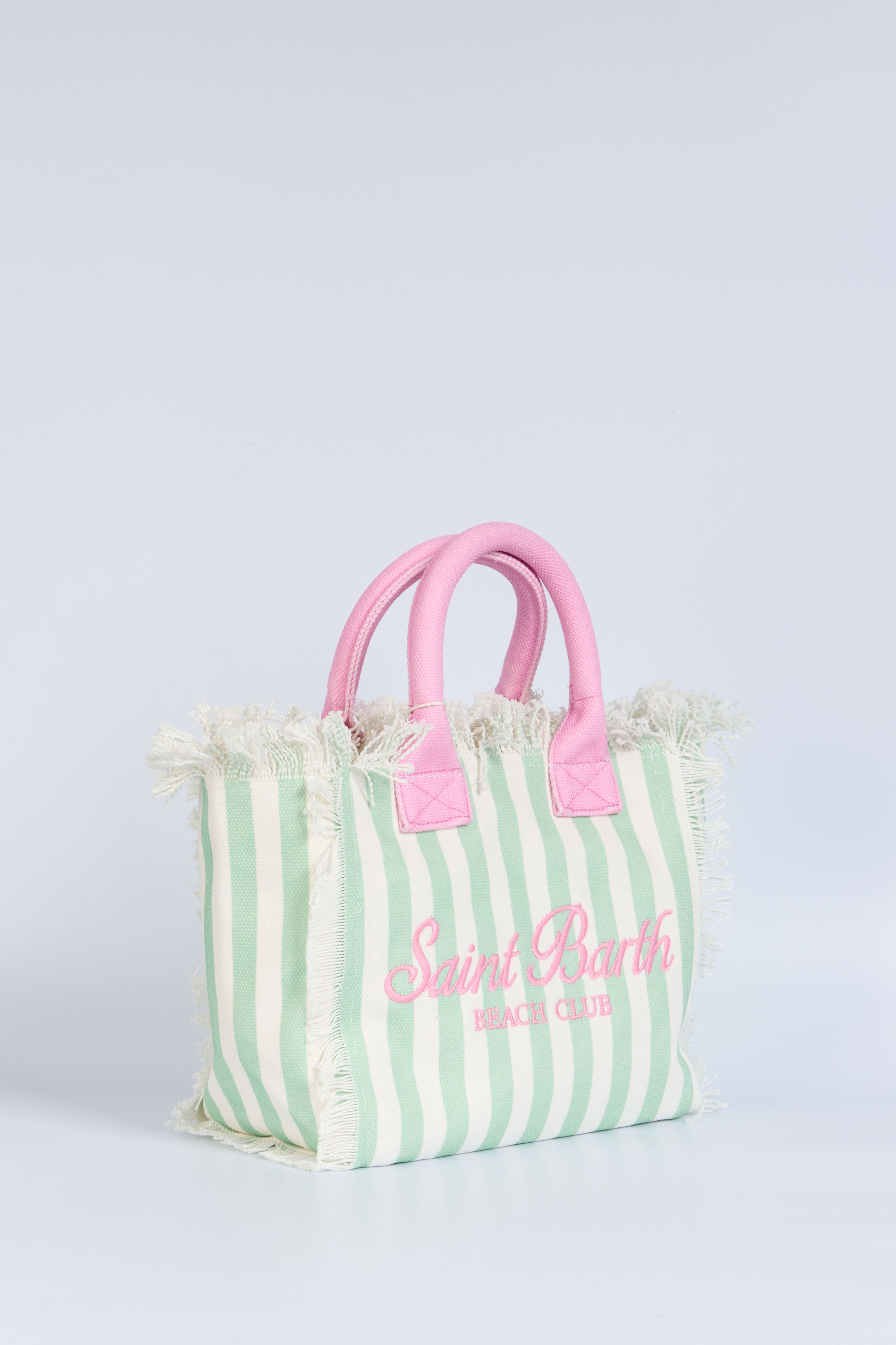 Mc2 Saint Barth Borsa Colette Righe Bianco/verde Donna-2