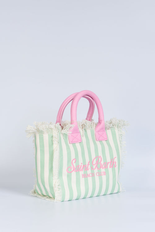 Mc2 Saint Barth Borsa Colette Righe Bianco/verde Donna-2
