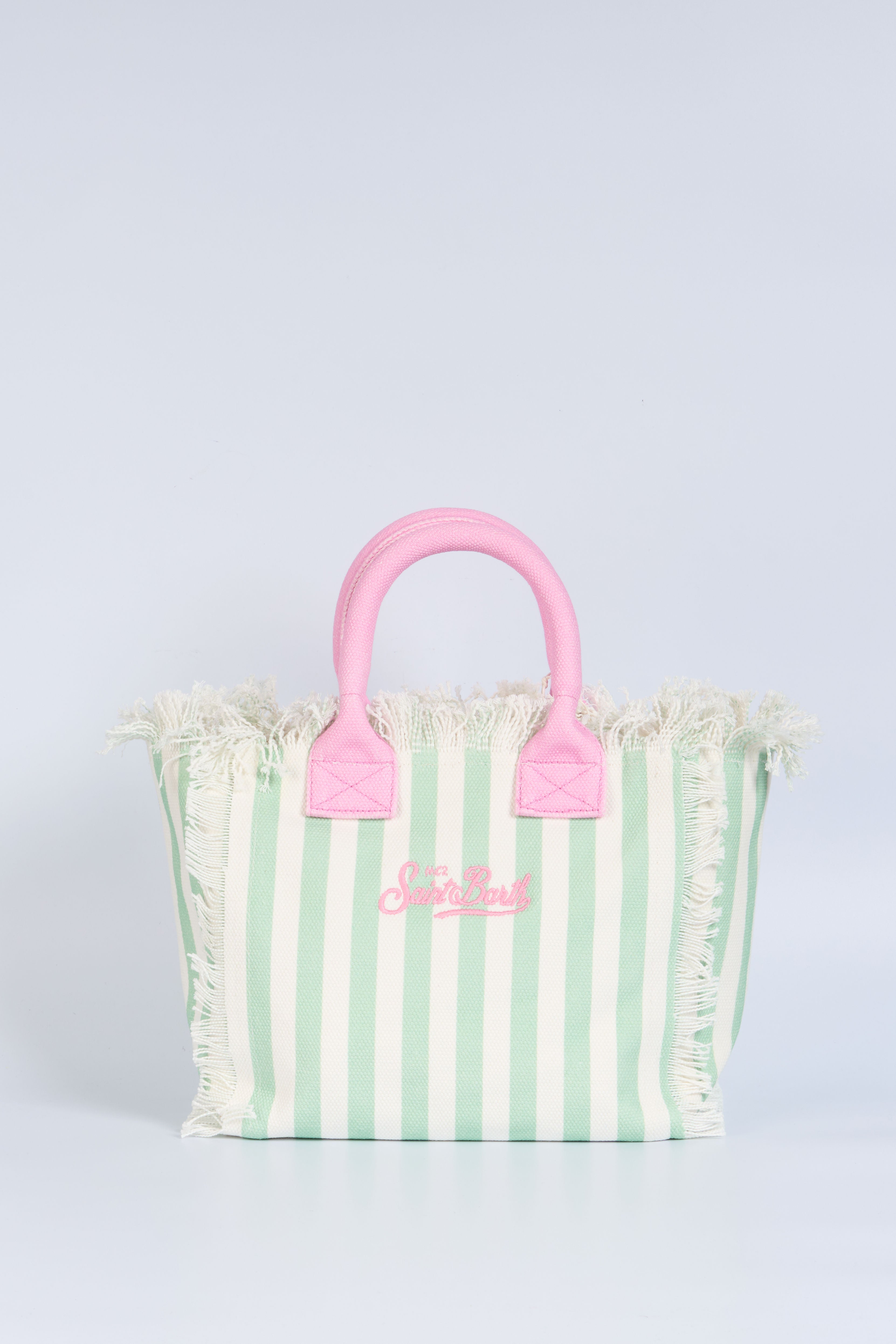 Mc2 Saint Barth Borsa Colette Righe Bianco/verde Donna-3