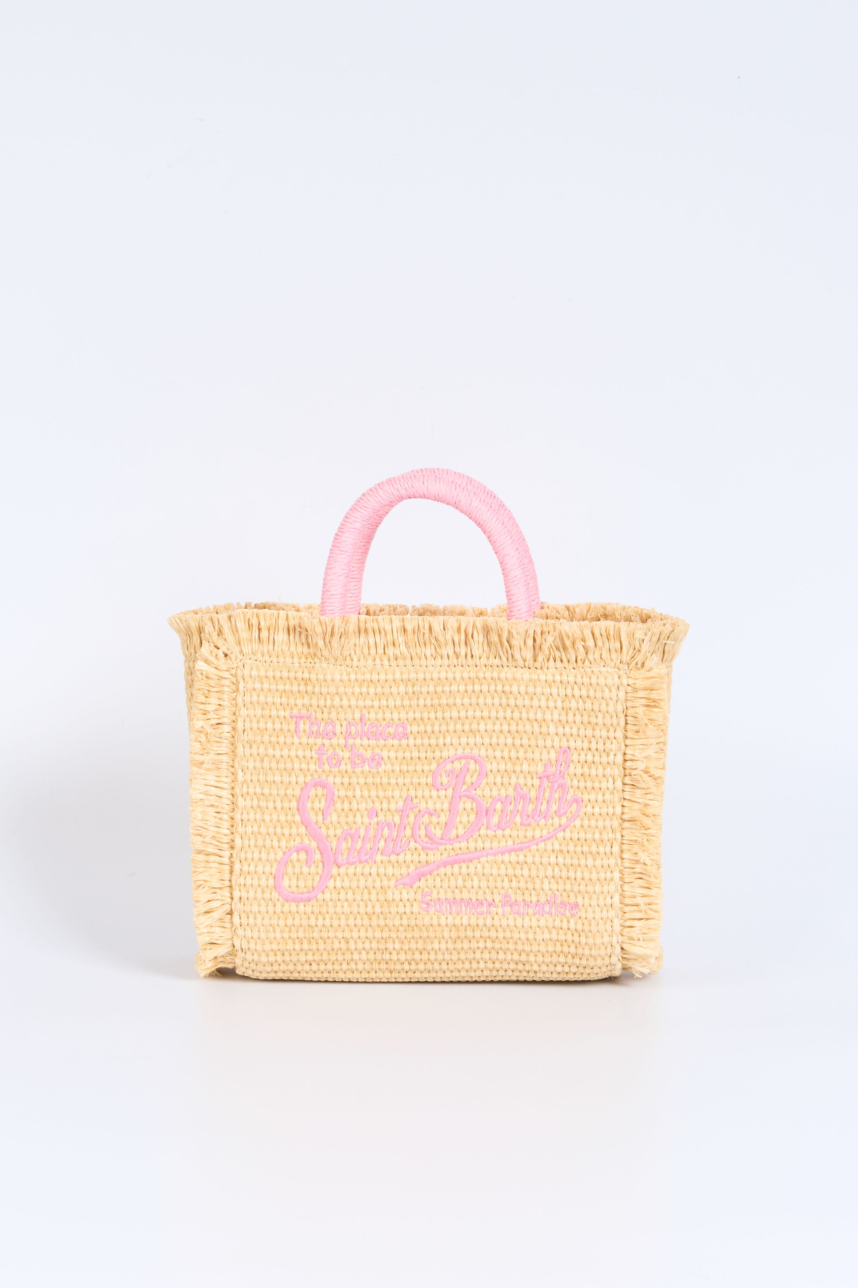 Mc2 Saint Barth Borsa Mini Rafia Sabbia/rosa Donna-1