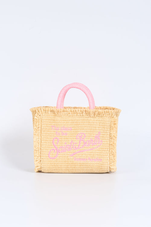 Mc2 Saint Barth Borsa Mini Rafia Sabbia/rosa Donna