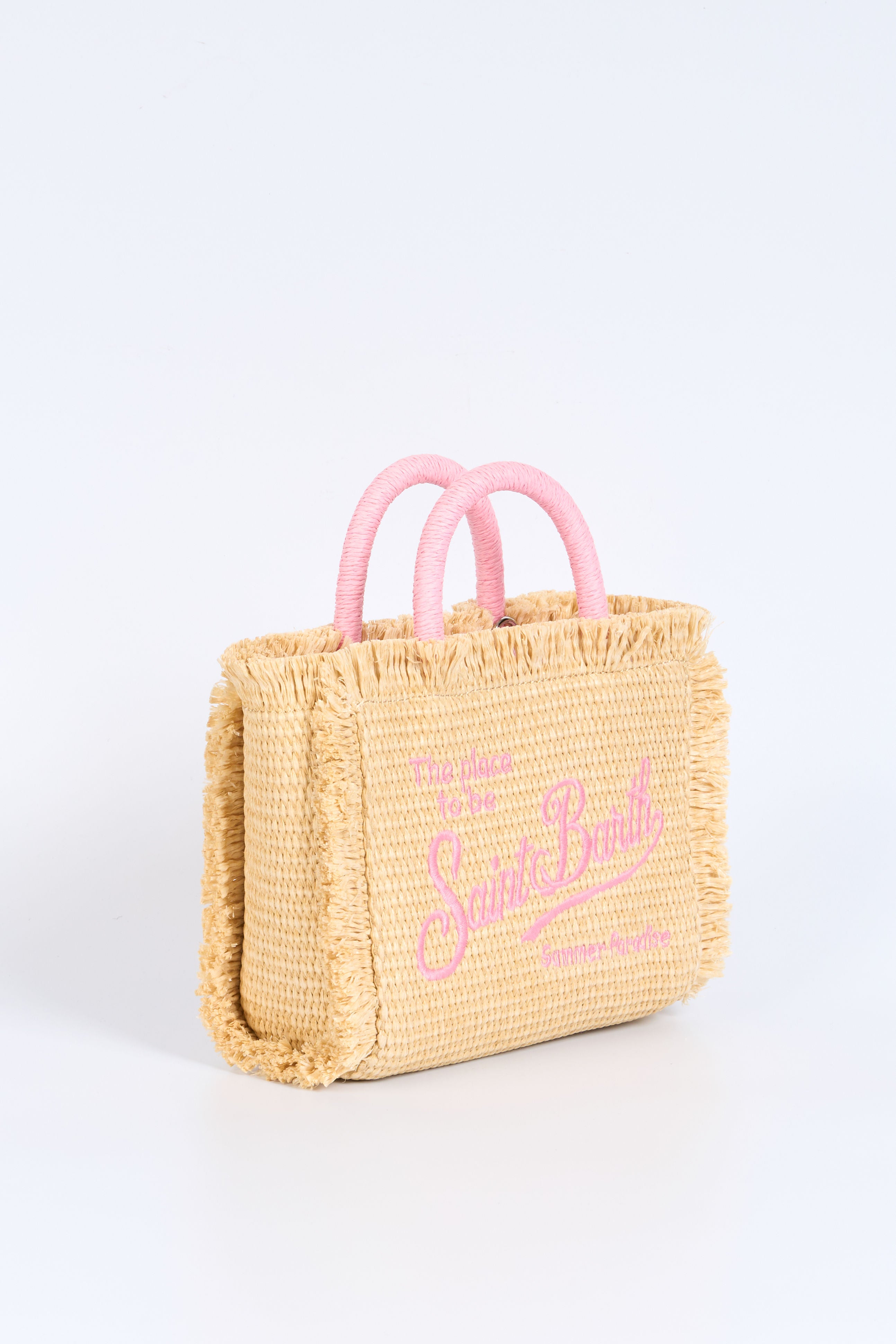 Mc2 Saint Barth Borsa Mini Rafia Sabbia/rosa Donna-3