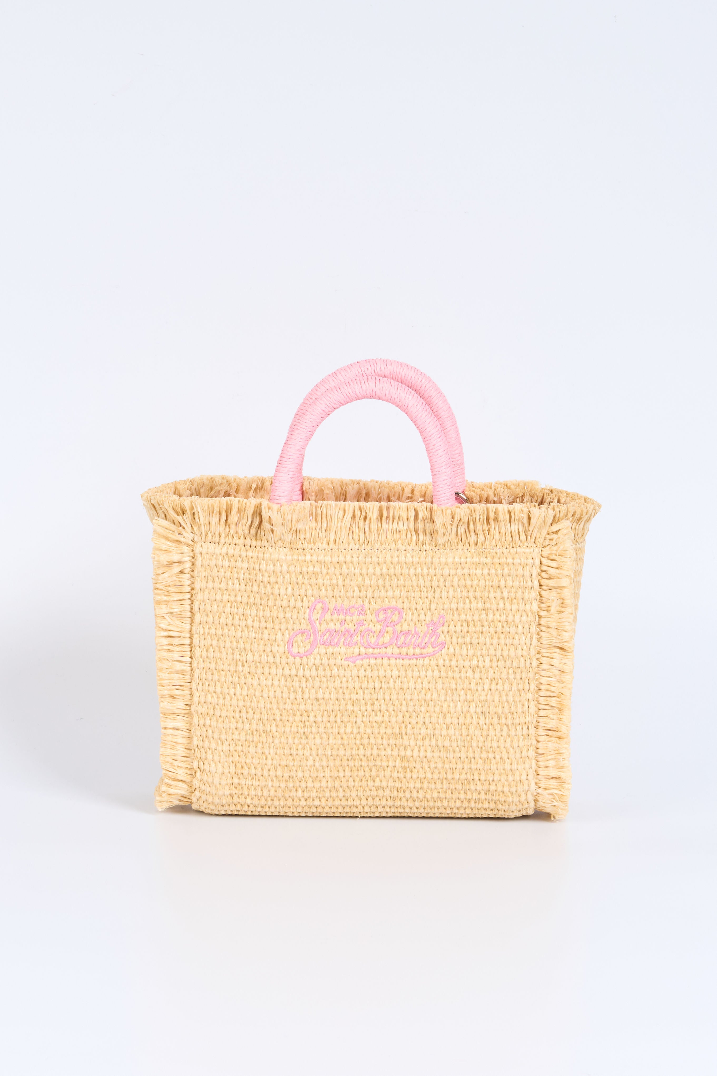Mc2 Saint Barth Borsa Mini Rafia Sabbia/rosa Donna-4