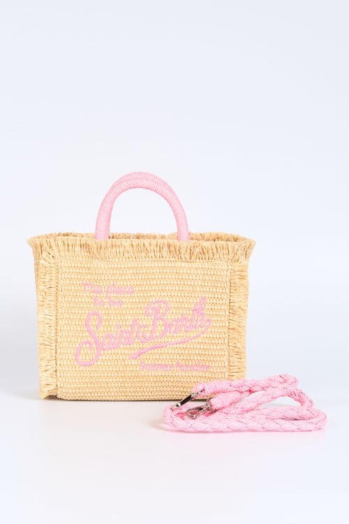 Mc2 Saint Barth Borsa Mini Rafia Sabbia/rosa Donna-2