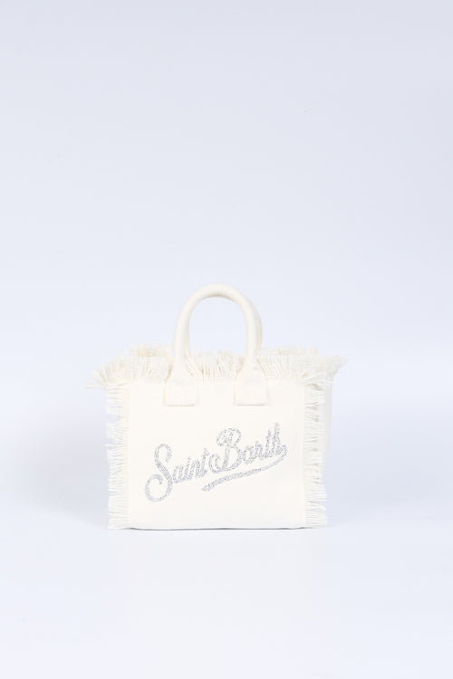 Mc2 saint barth Borsa Vanity Mini Strass Bianco Donna