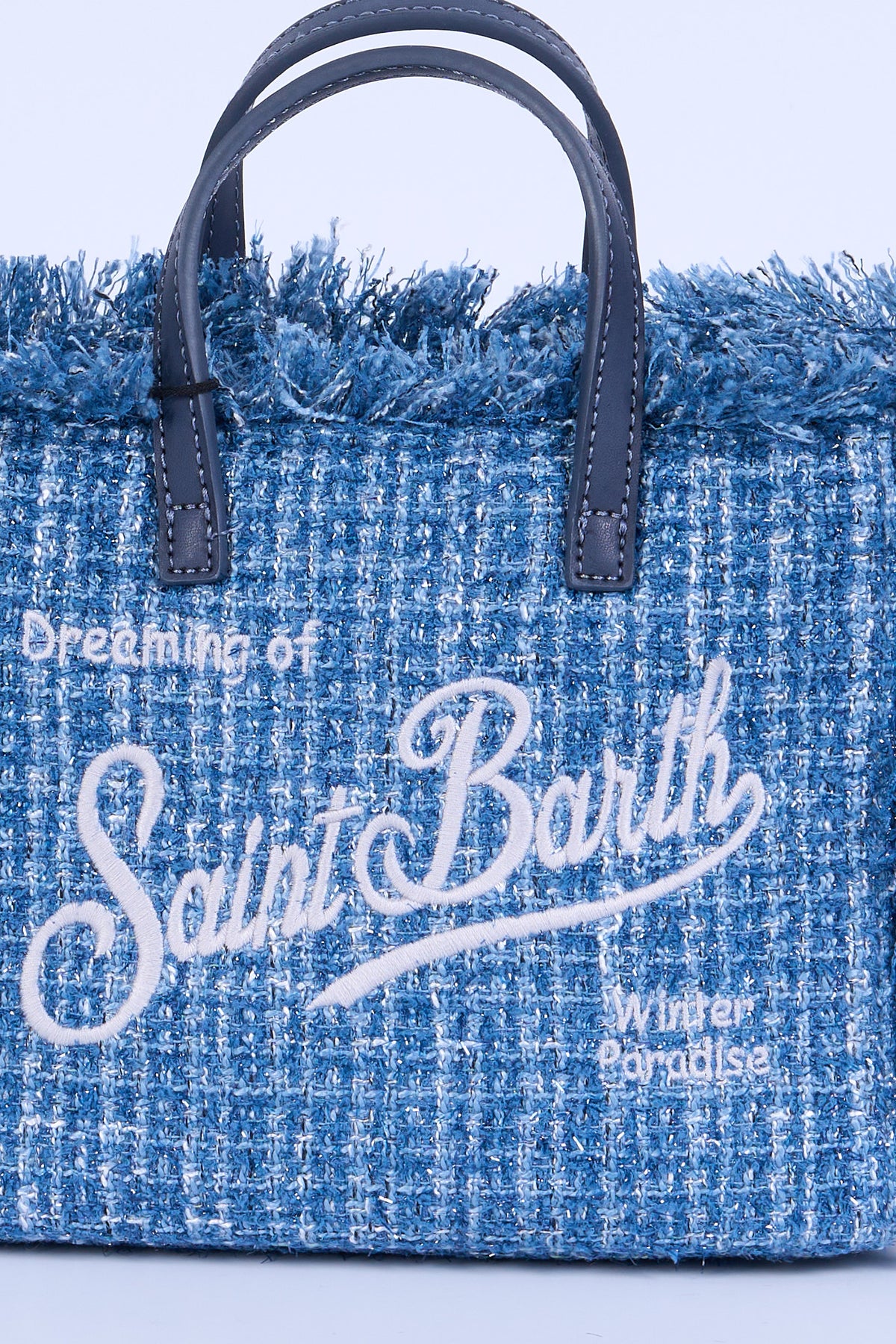 Mc2 Saint Barth Borsa VANITY MINI Tweed Azzurro Donna-2
