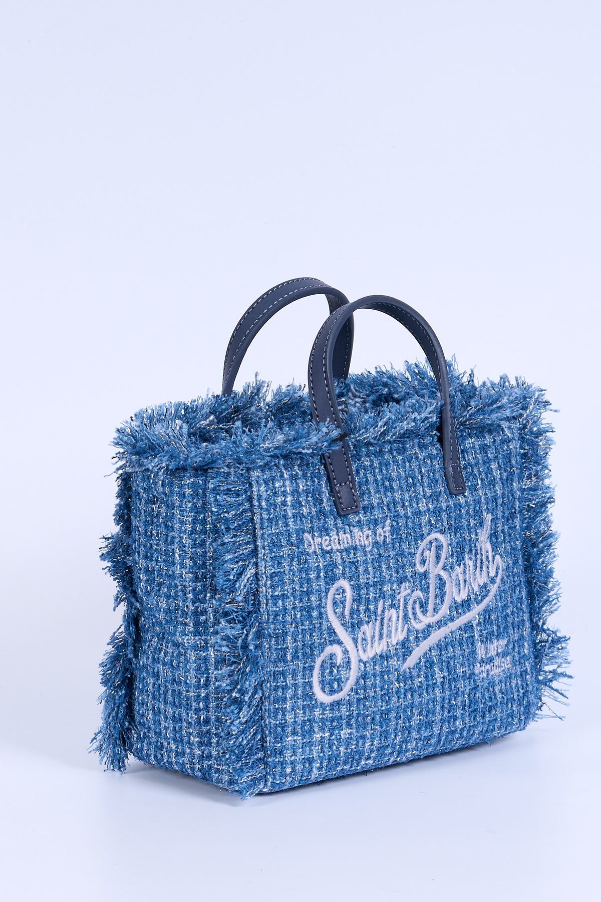 Mc2 Saint Barth Borsa VANITY MINI Tweed Azzurro Donna-3