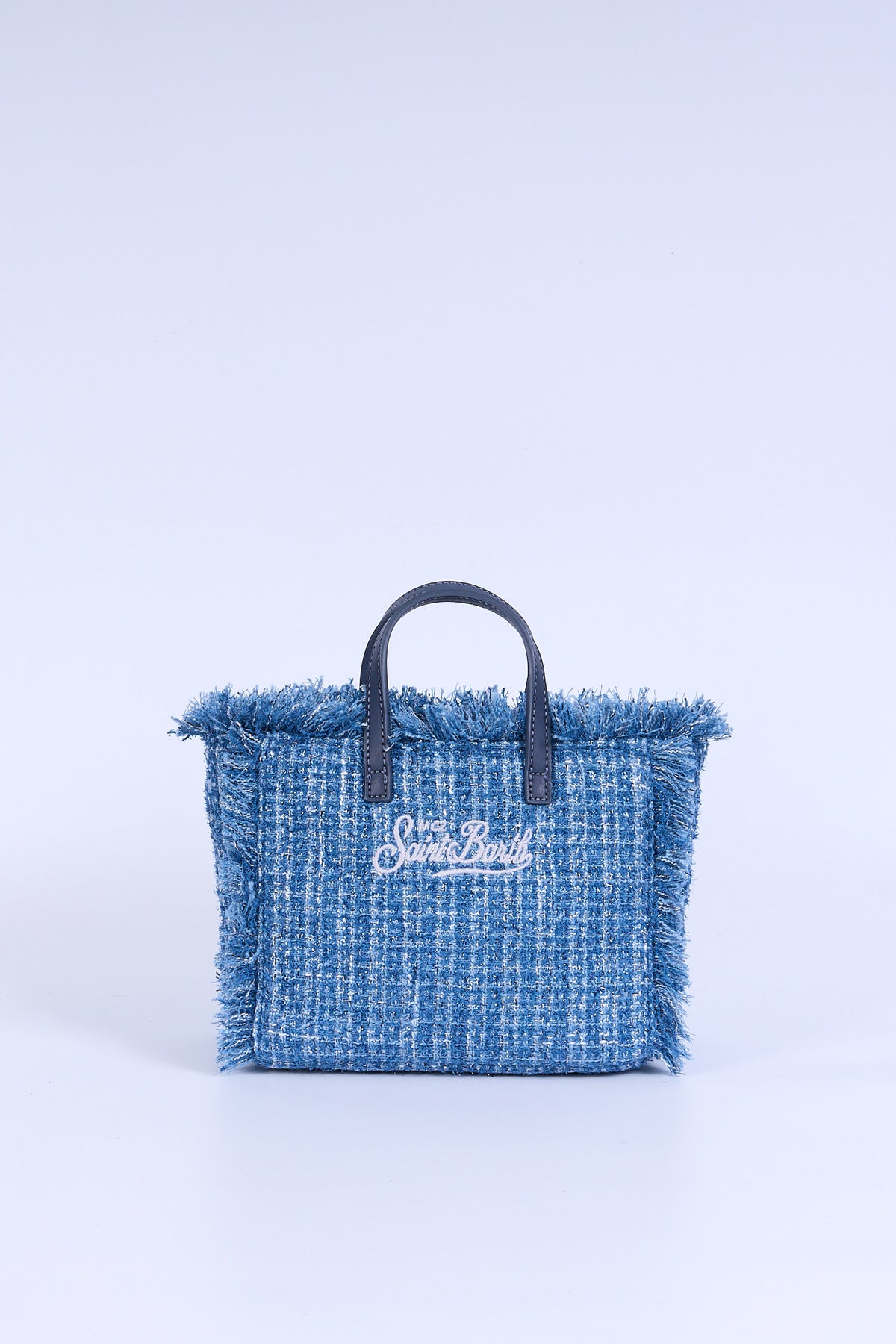Mc2 Saint Barth Borsa VANITY MINI Tweed Azzurro Donna-4