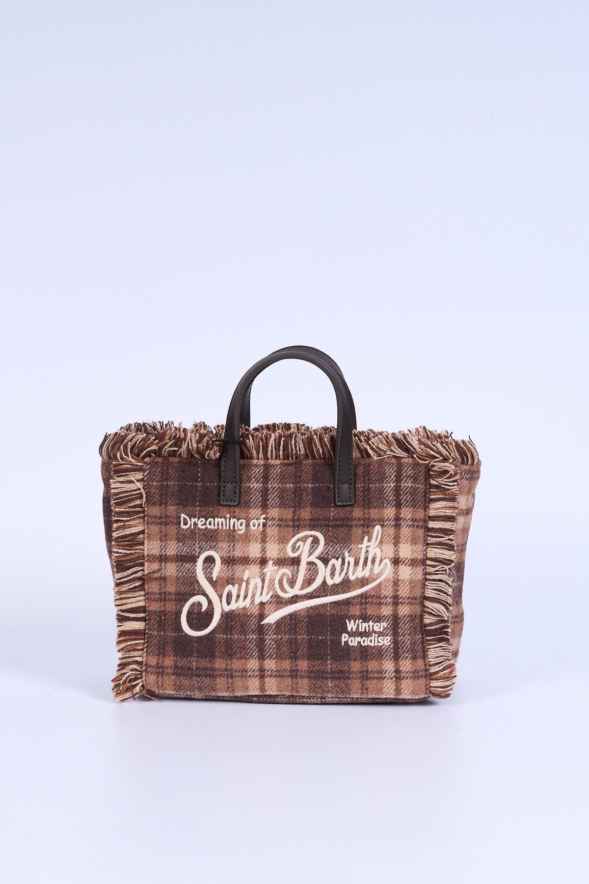 Mc2 Saint Barth Borsa VANITY MINI Wool Tartan Marrone/beige Donna-1
