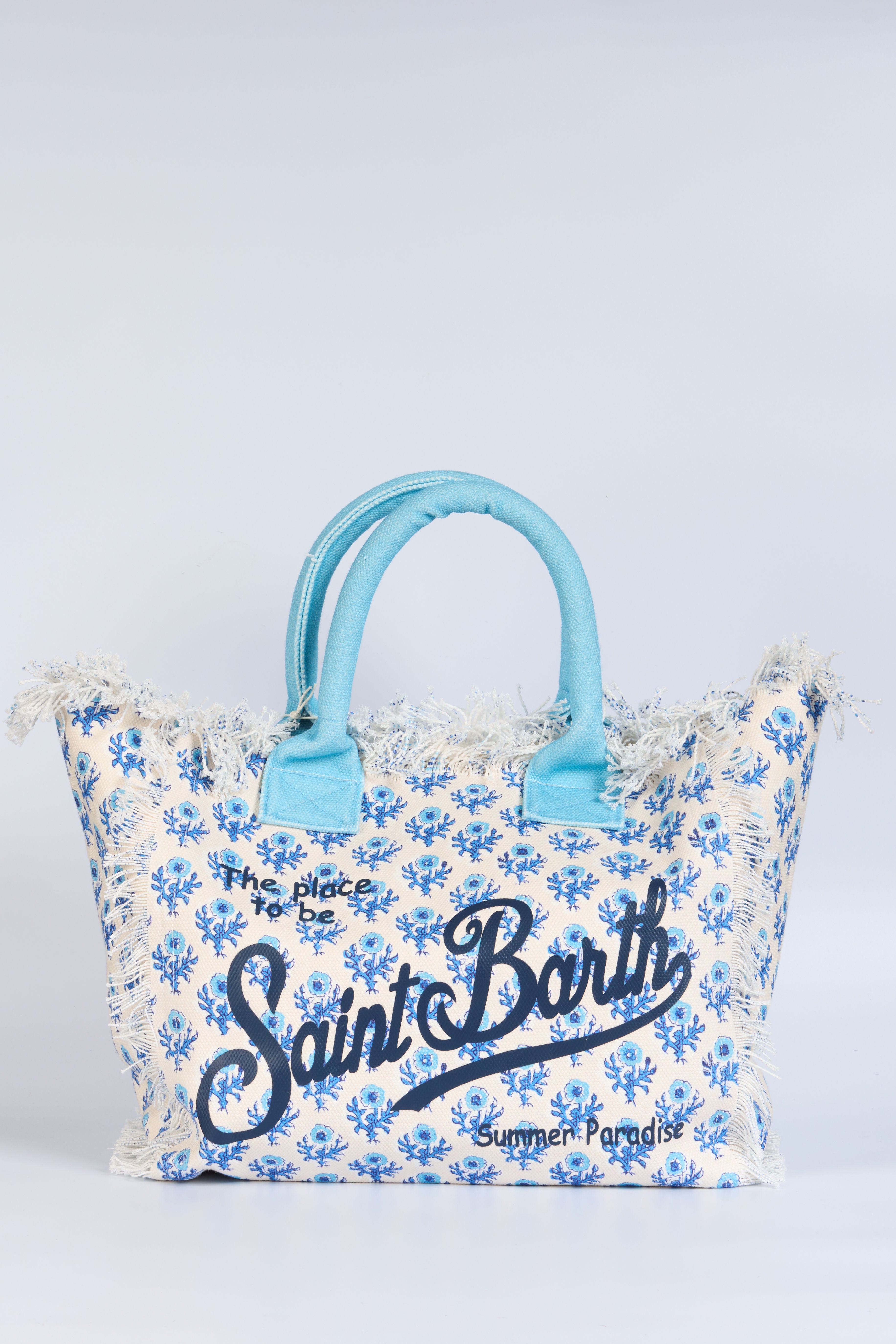 Mc2 Saint Barth Borsa Vanity Fiori Azzurro Donna-1