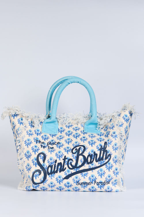 Mc2 Saint Barth Borsa Vanity Fiori Azzurro Donna