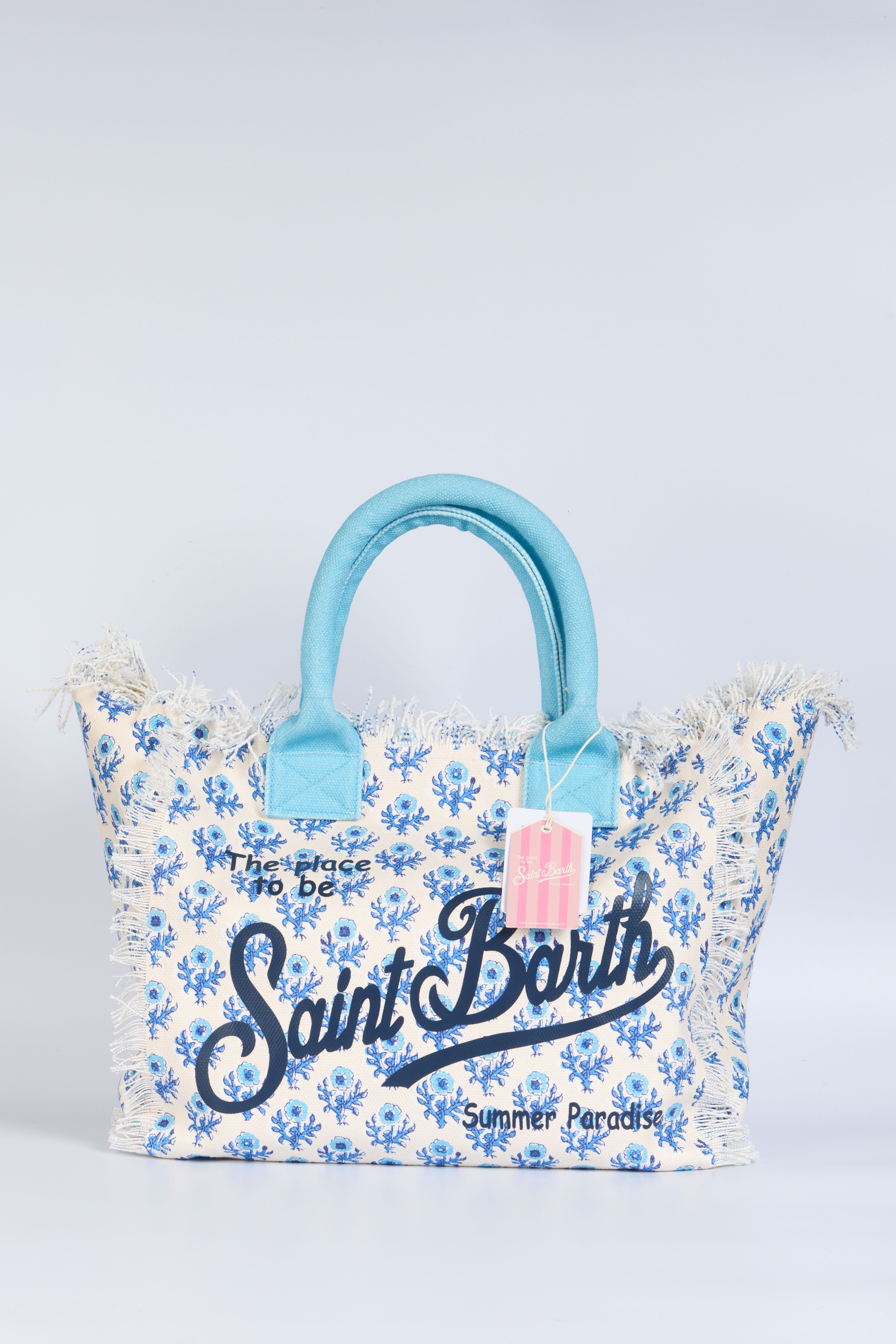 Mc2 Saint Barth Borsa Vanity Fiori Azzurro Donna-3