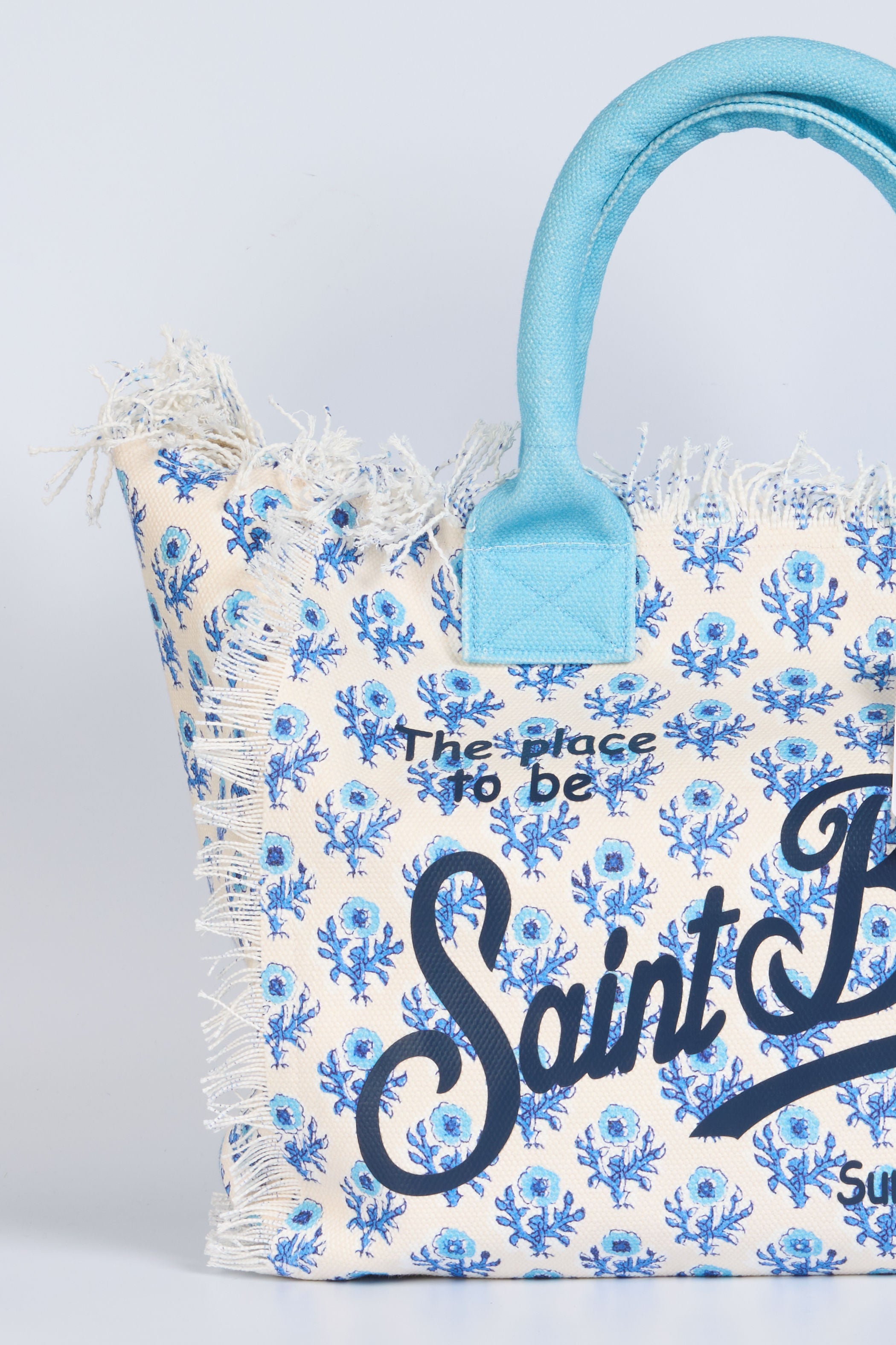 Mc2 Saint Barth Borsa Vanity Fiori Azzurro Donna-4