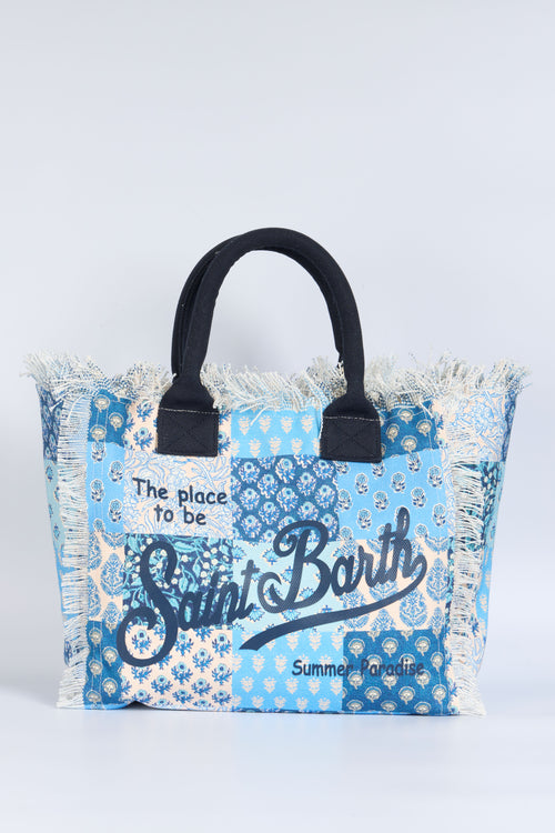 Mc2 Saint Barth Borsa Vanity Patch Azzurro Donna