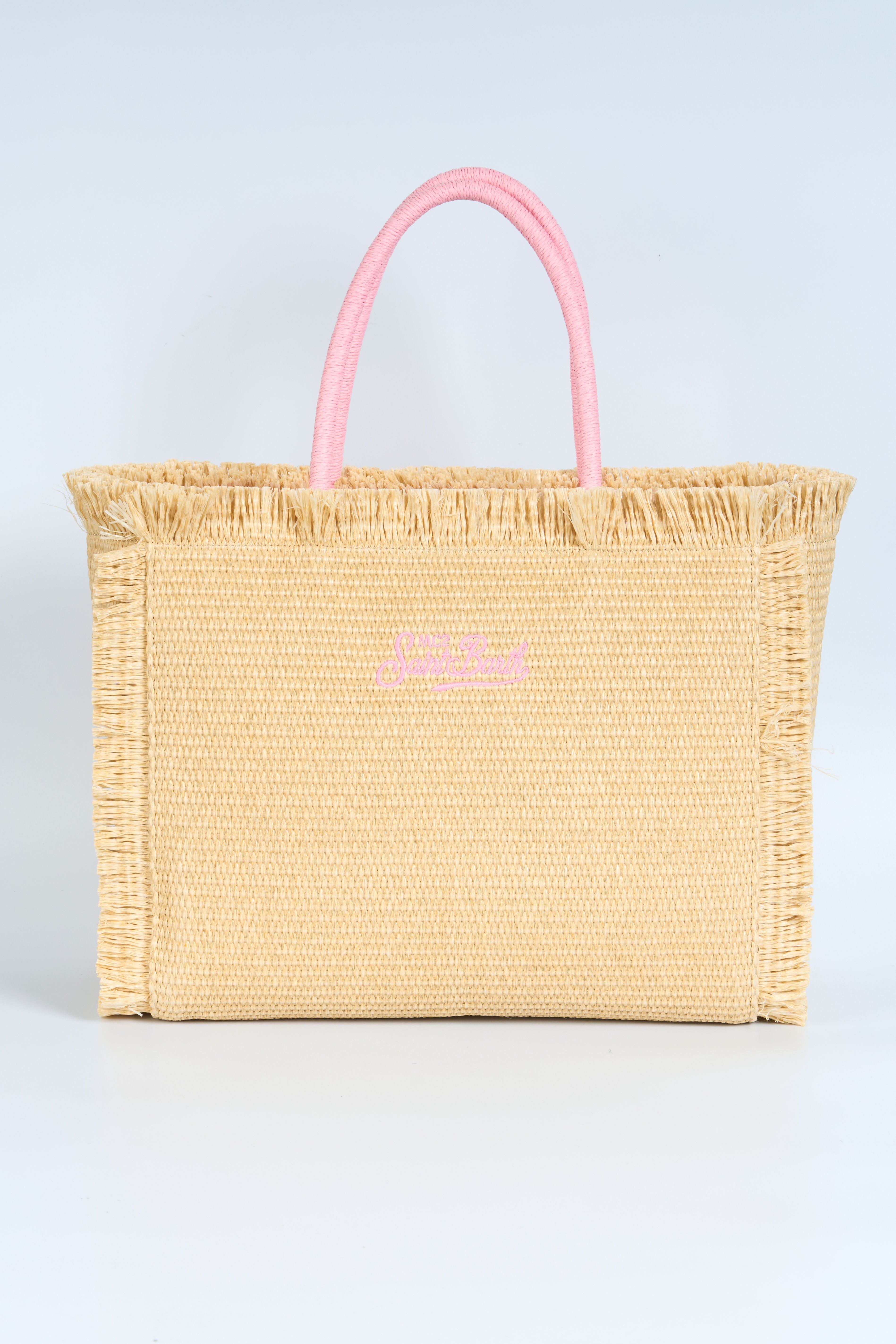 Mc2 Saint Barth Borsa Vanity Rafia Sabbia/rosa Donna-3