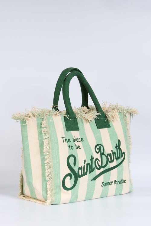 Mc2 Saint Barth Borsa Vanity Righe Bianco/verde Donna-2