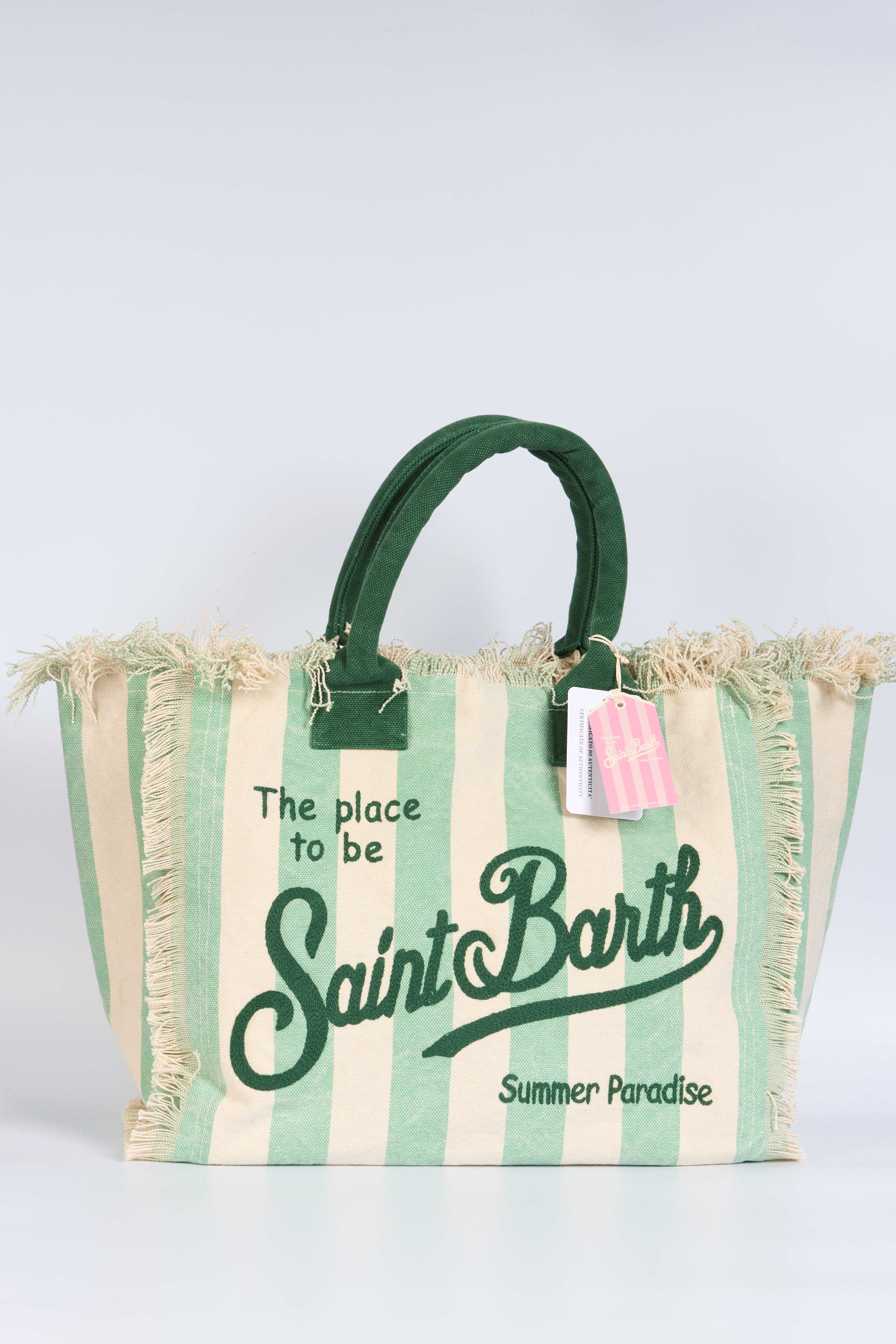 Mc2 Saint Barth Borsa Vanity Righe Bianco/verde Donna-3