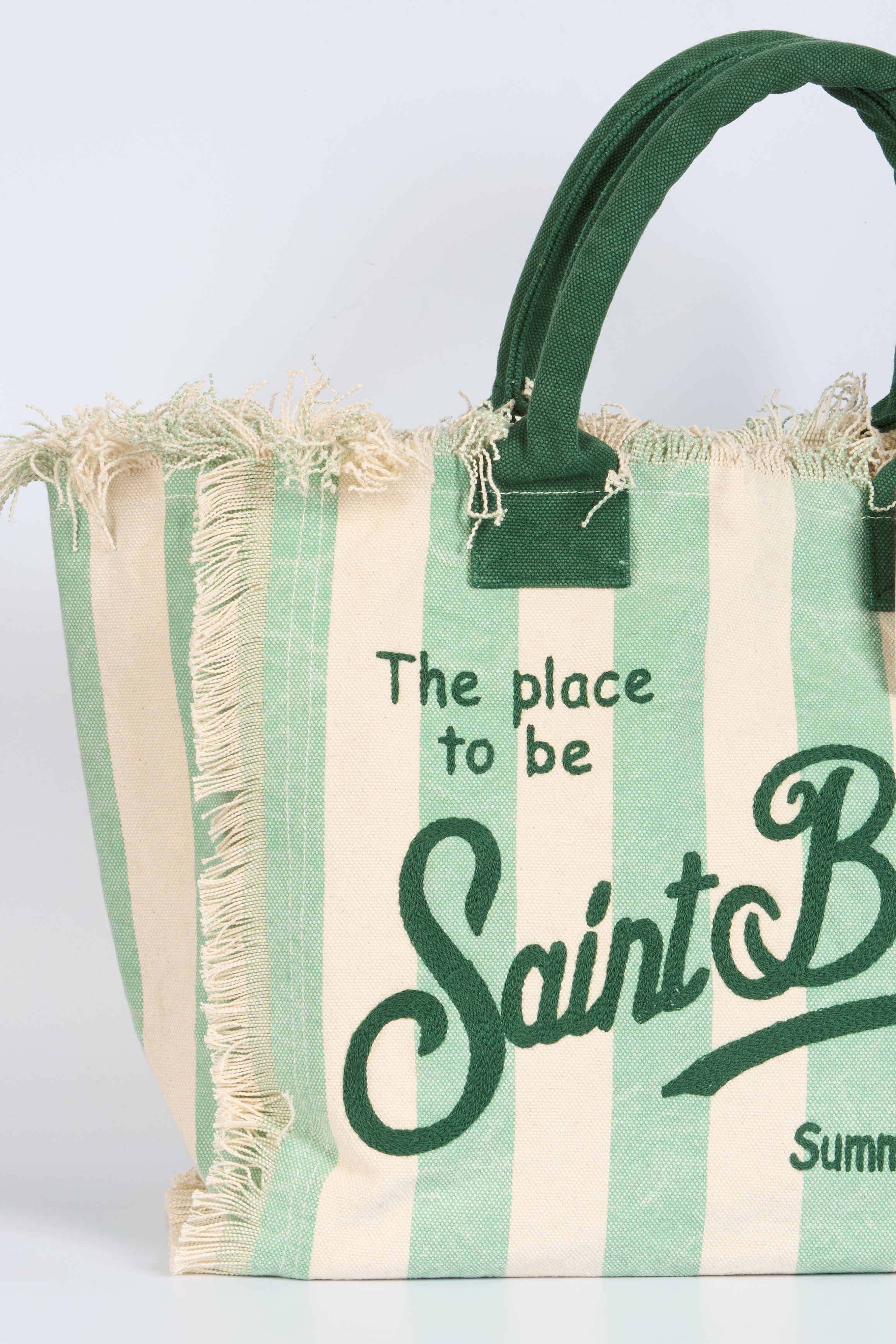 Mc2 Saint Barth Borsa Vanity Righe Bianco/verde Donna-4