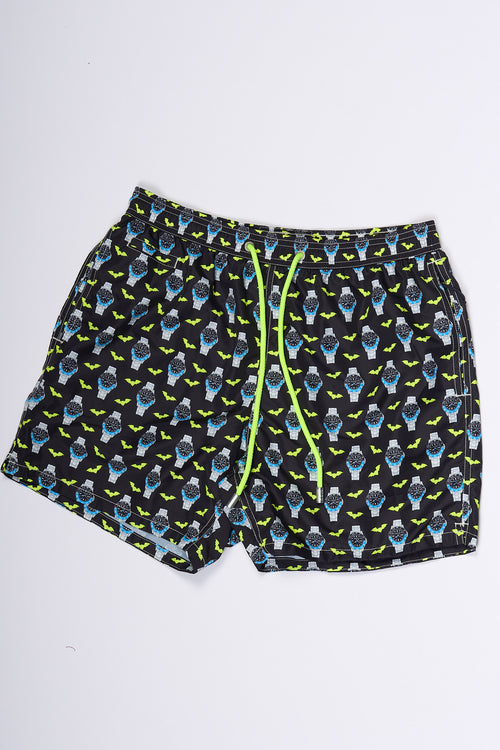 Mc2 Saint Barth Boxer Mare Bat O Clock Nero/giallo Uomo