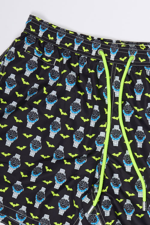 Mc2 Saint Barth Boxer Mare Bat O Clock Nero/giallo Uomo-2
