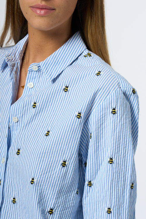Mc2 Saint Barth Camicia Api Bianco/azzurro Donna-2