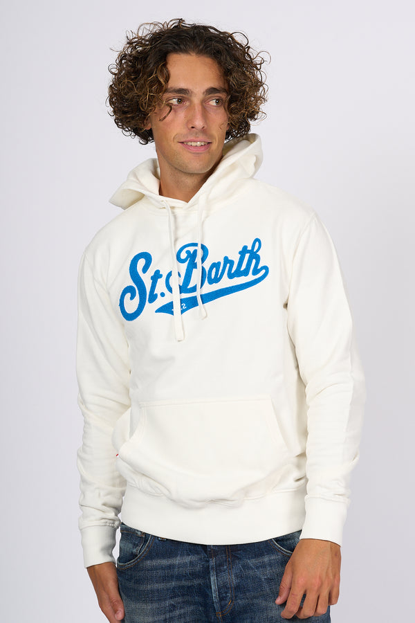 Mc2 Saint Barth Felpa Logo Patch Bianco Uomo