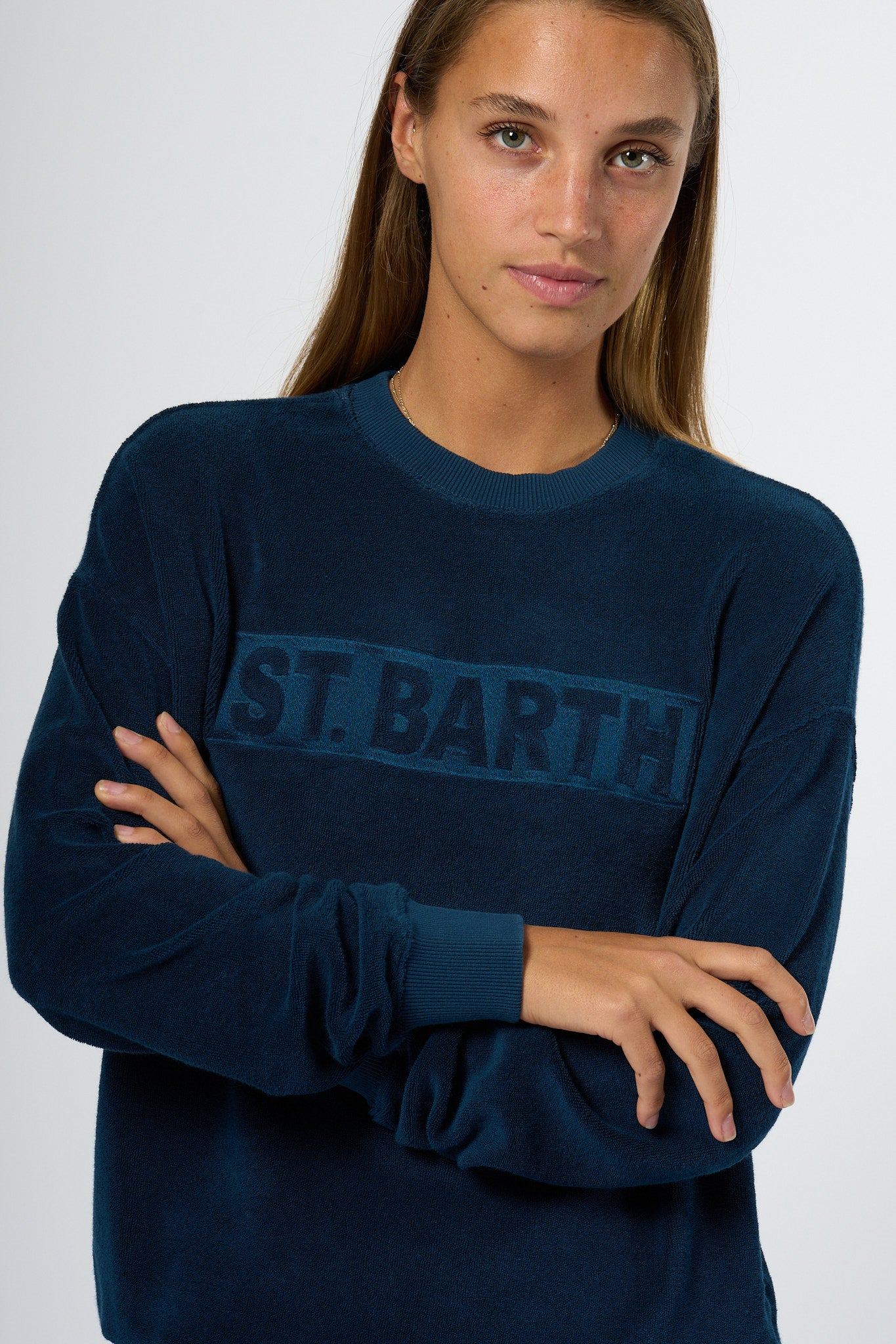 Mc2 Saint Barth Felpa Spugna Blu Donna-8