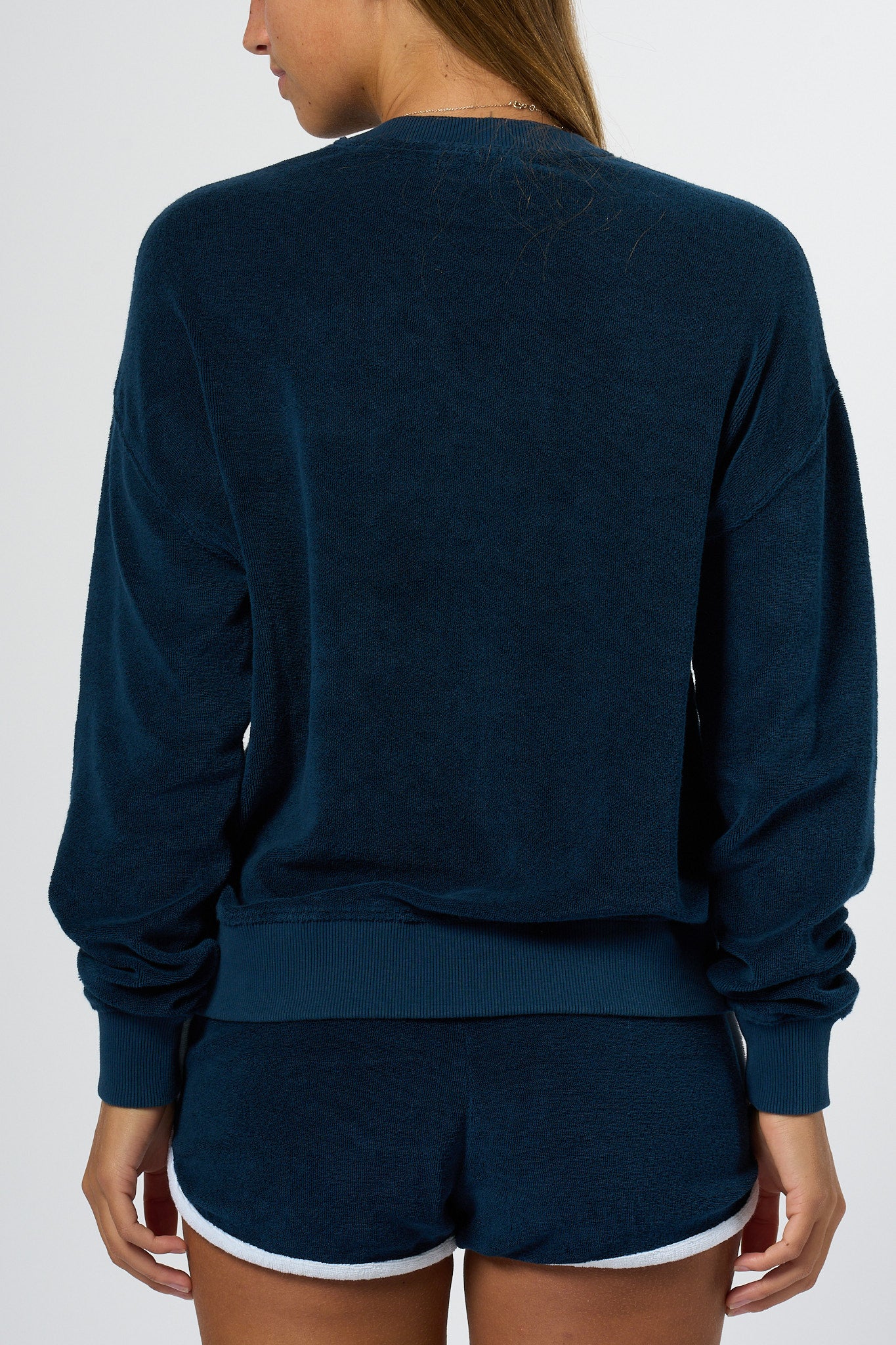 Mc2 Saint Barth Felpa Spugna Blu Donna-7