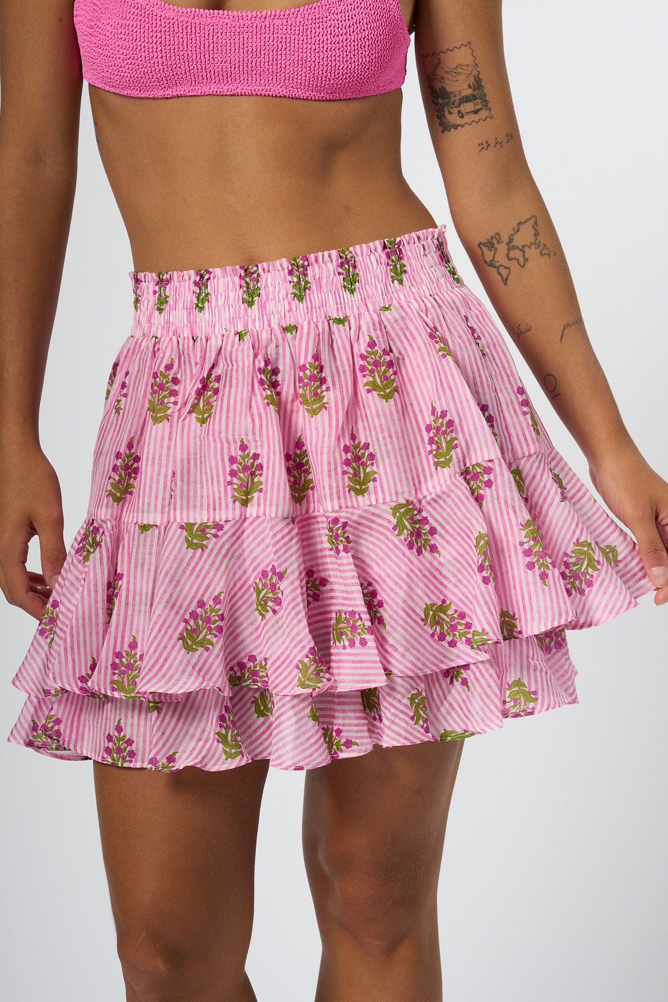 Mc2 Saint Barth Gonna Righe Rosa/bianco Donna-3