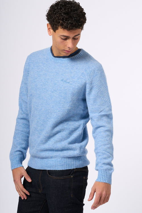 Mc2 Saint Barth Light Blue Alpaca Sweater Men