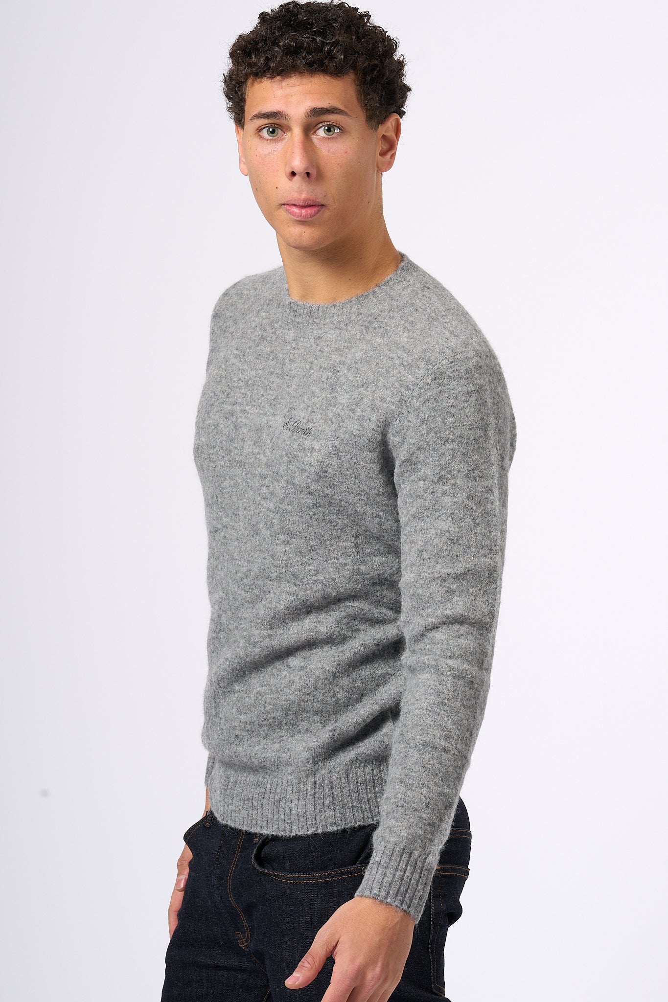 Mc2 Saint Barth Alpaca Sweater Grey Men-4