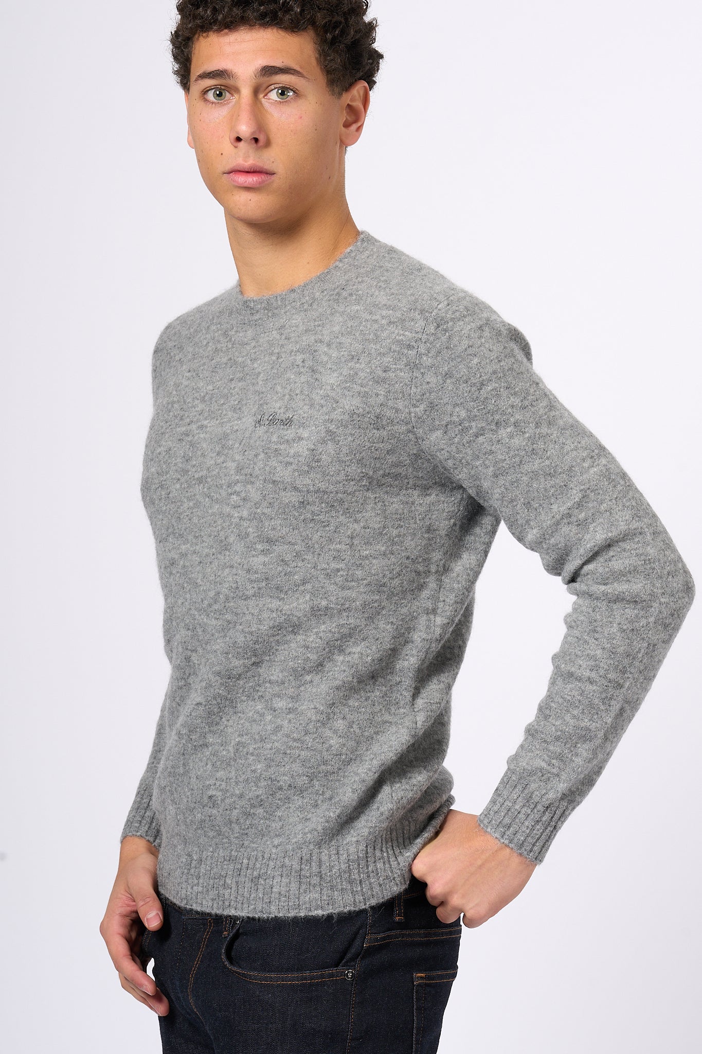 Mc2 Saint Barth Alpaca Sweater Grey Men-5