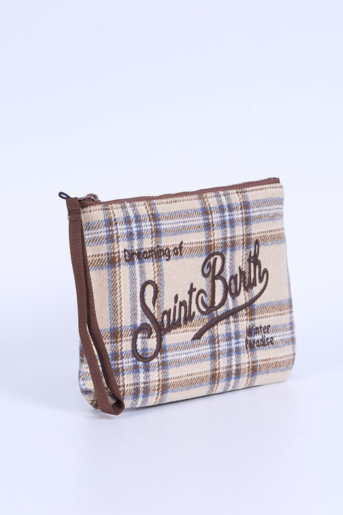 Mc2 Saint Barth Pochette ALINE Tartan Beige/marrone Donna-2