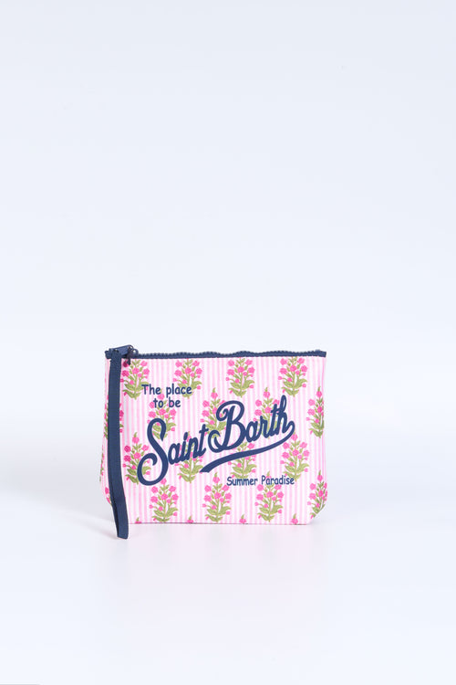 Mc2 Saint Barth Pochette Aline Floral Stripes Rosa Donna