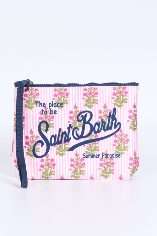 Mc2 Saint Barth Pochette Aline Floral Stripes Rosa Donna-2