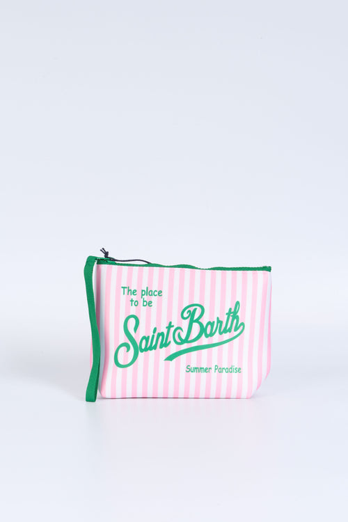 Mc2 Saint Barth Pochette Aline Righe Bianco/rosa Donna