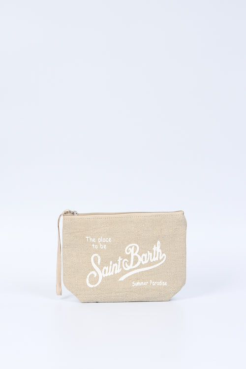 Mc2 Saint Barth Pochette Aline In Lino Beige Donna