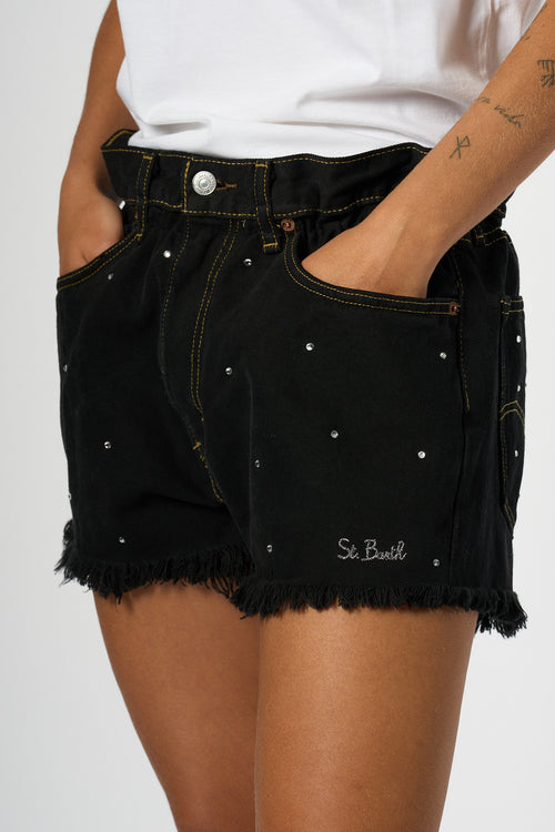Mc2 Saint Barth Shorts Strass Nero Donna