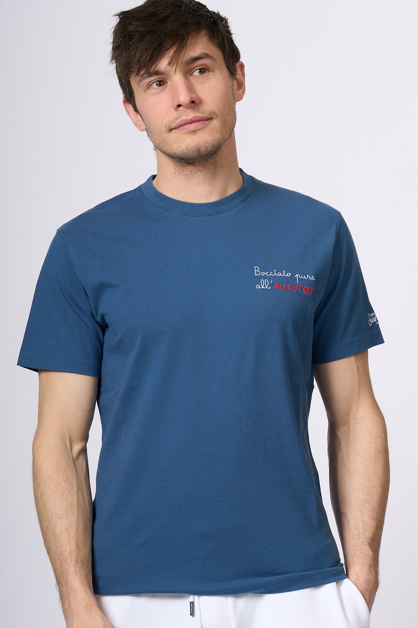 Mc2 Saint Barth T-shirt Alcol Test Blu Uomo-1