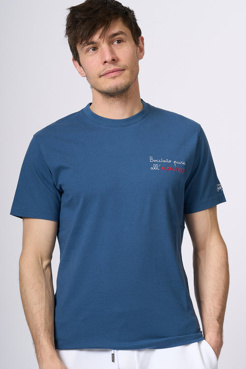 Mc2 Saint Barth T-shirt Alcol Test Blu Uomo