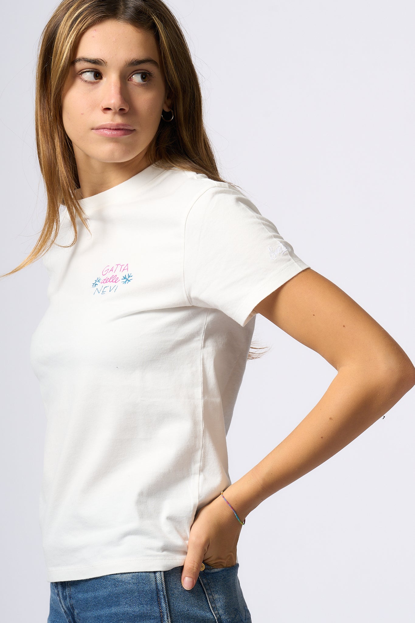 Mc2 Saint Barth T-shirt Gatta Bianco Donna-3