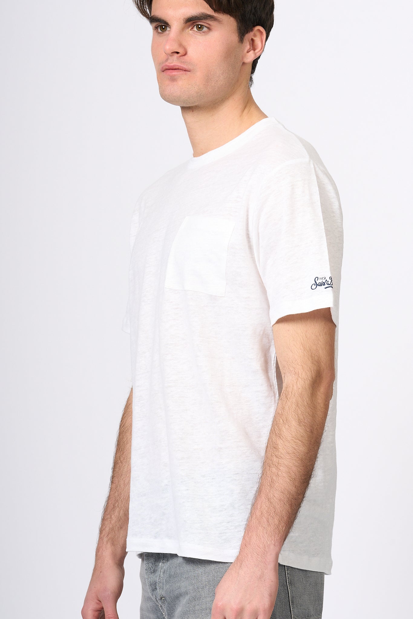 Mc2 Saint Barth T-shirt Lino Bianco Uomo-3