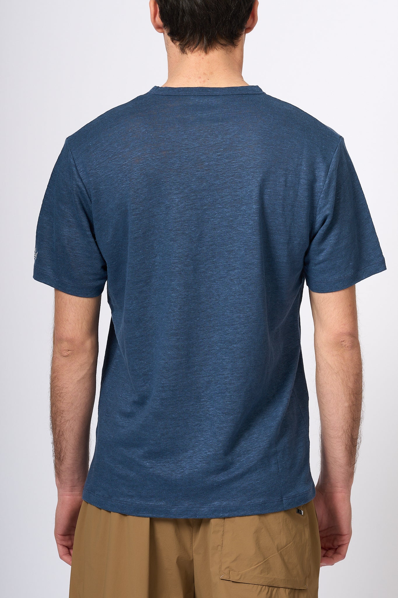 Mc2 Saint Barth T-shirt Lino Blu Uomo-4