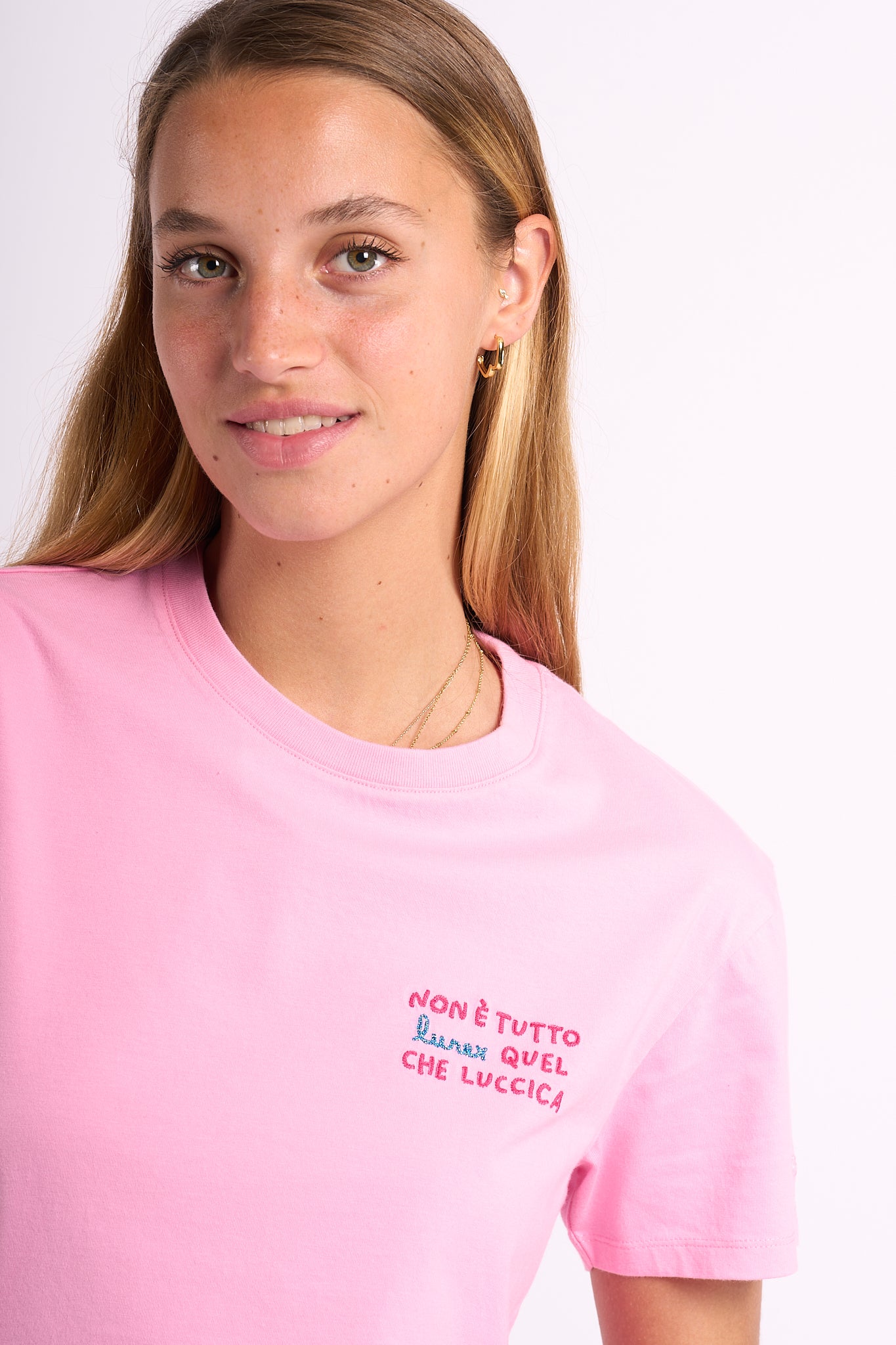 Mc2 Saint Barth Non Lurex Pink Women's T-shirt-2